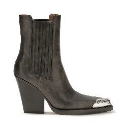 Black Leather Ankle Boots