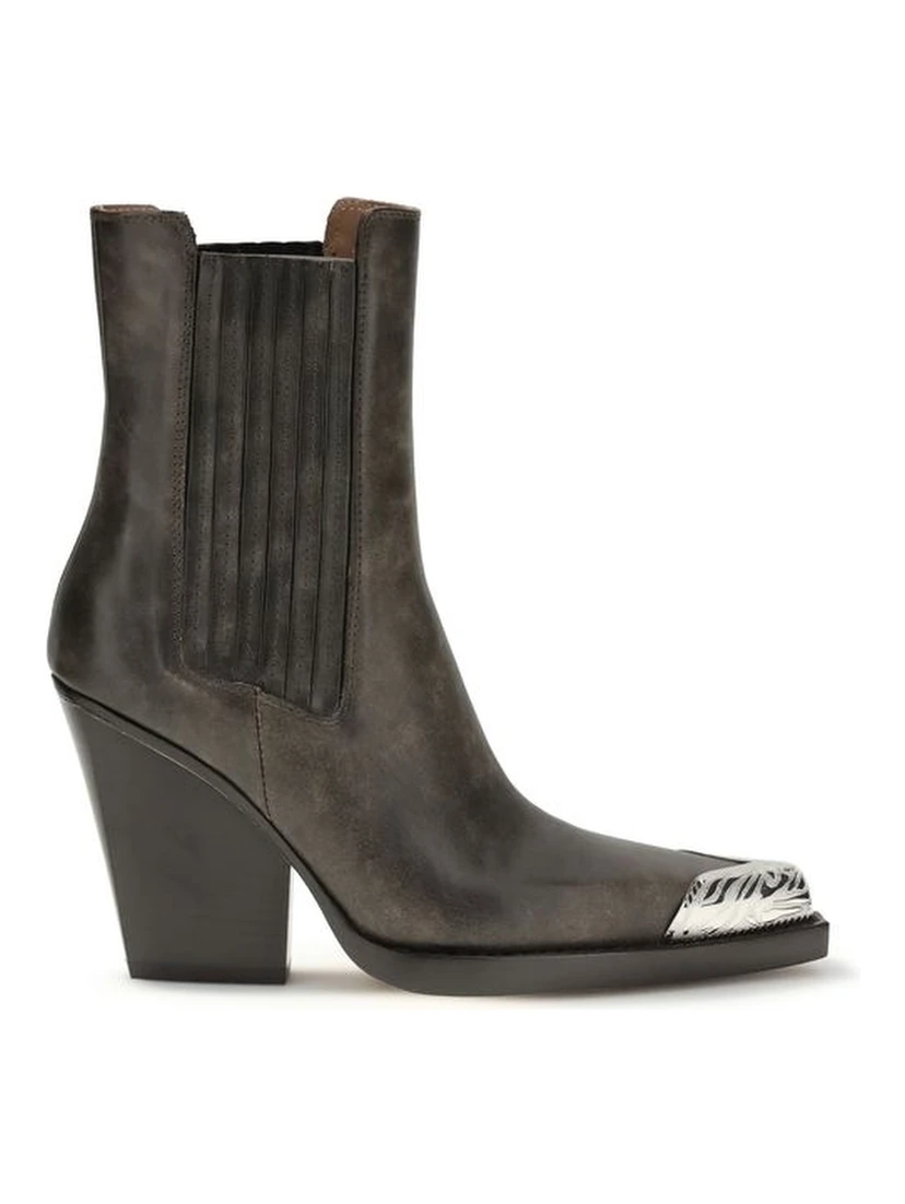 Black Leather Ankle Boots