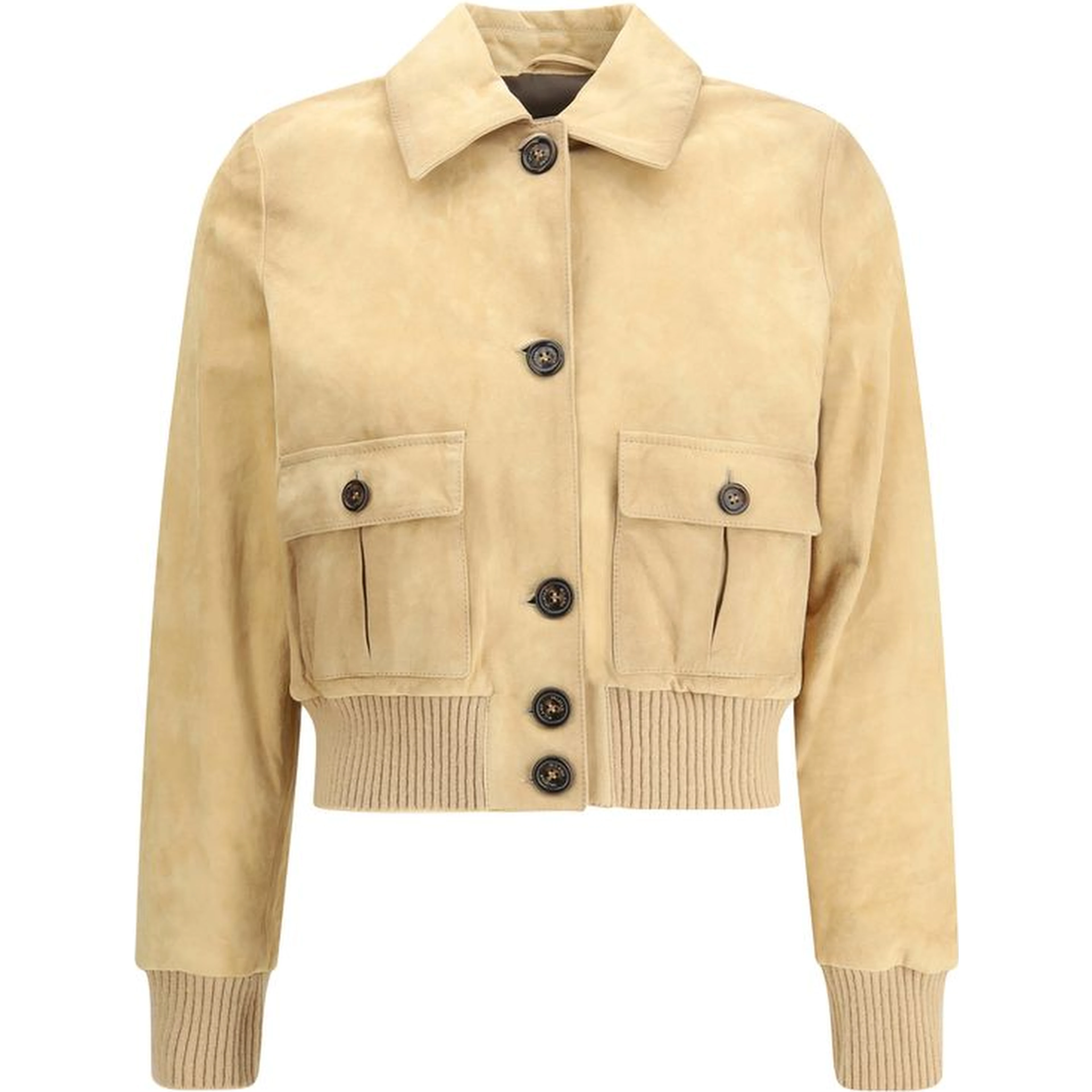 Beige Leather Jacket