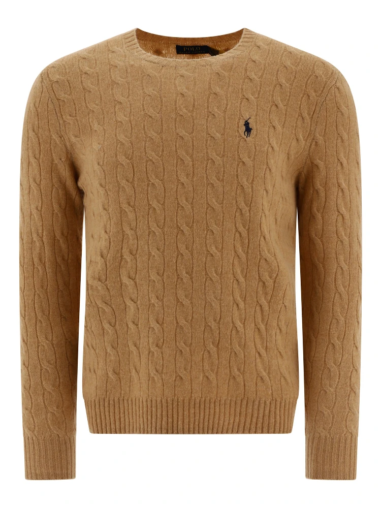 Wool and cashmere crewneck sweater with logo