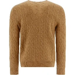 Wool and cashmere crewneck sweater with logo