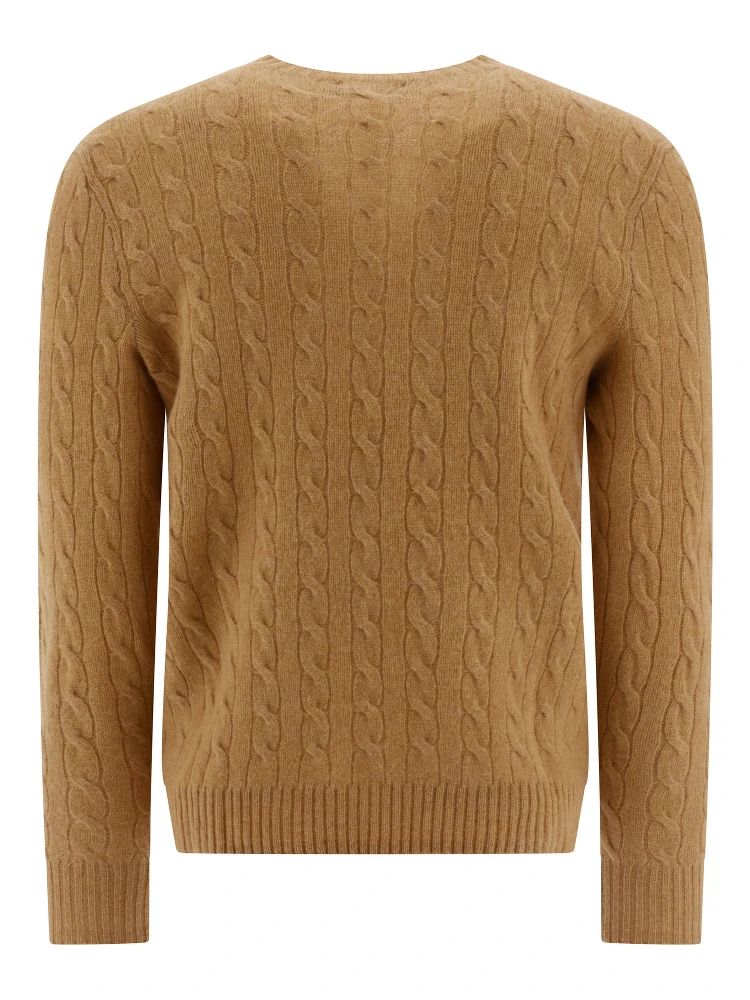 Wool and cashmere crewneck sweater with logo alternative