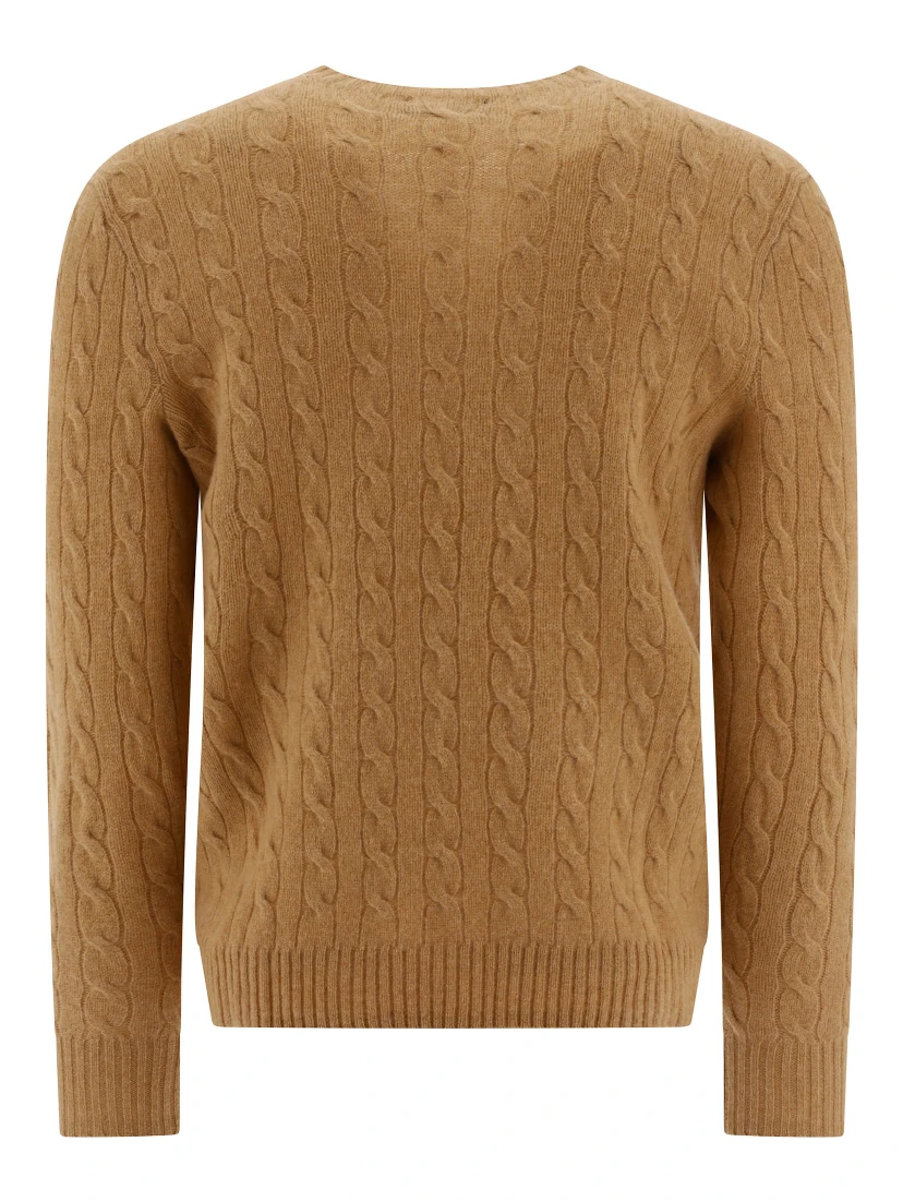 Wool and cashmere crewneck sweater with logo