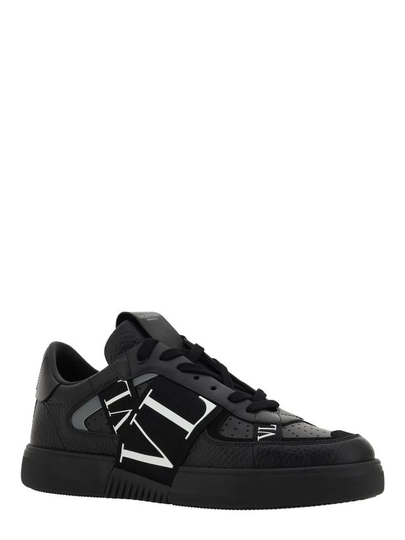 Black Leather VL7N Sneakers