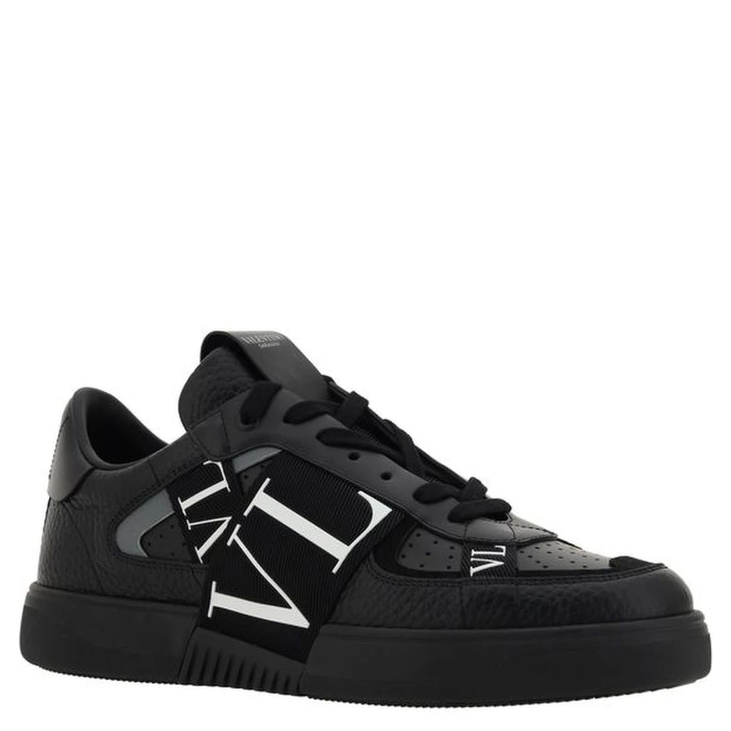 Black Leather VL7N Sneakers