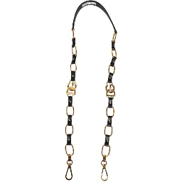 Black Leather Gold Chain Bag Accessory Shoulder Strap