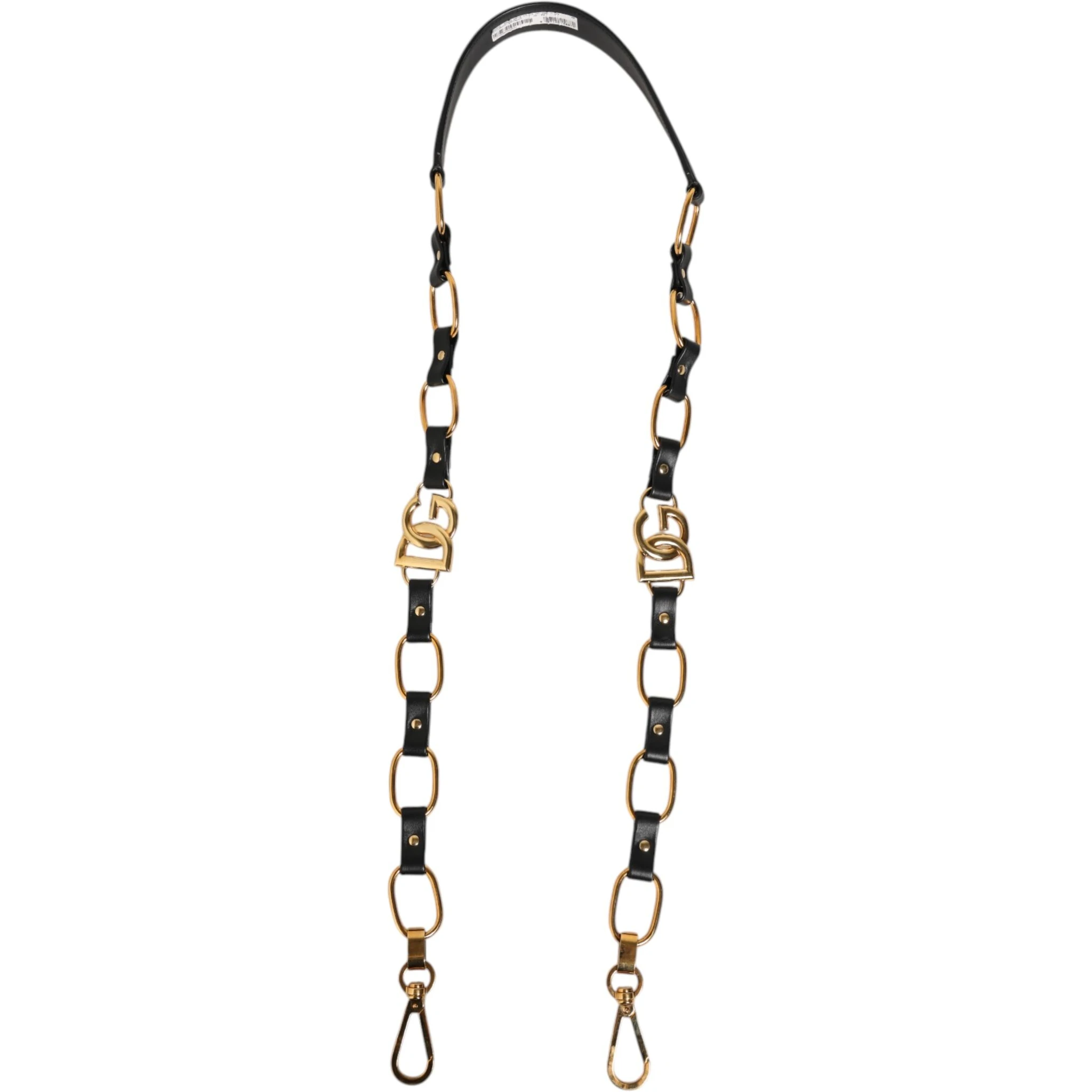 Black Leather Gold Chain Bag Accessory Shoulder Strap