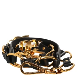 Black Leather Gold Chain Bag Accessory Shoulder Strap