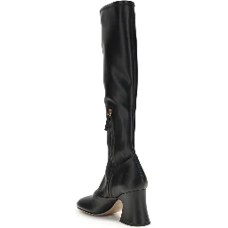 Black Leather High Heel Boots