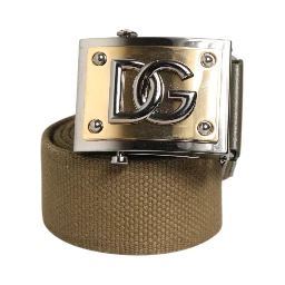 Military Green Nylon Logo Metal Buckle Belt