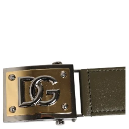 Military Green Nylon Logo Metal Buckle Belt