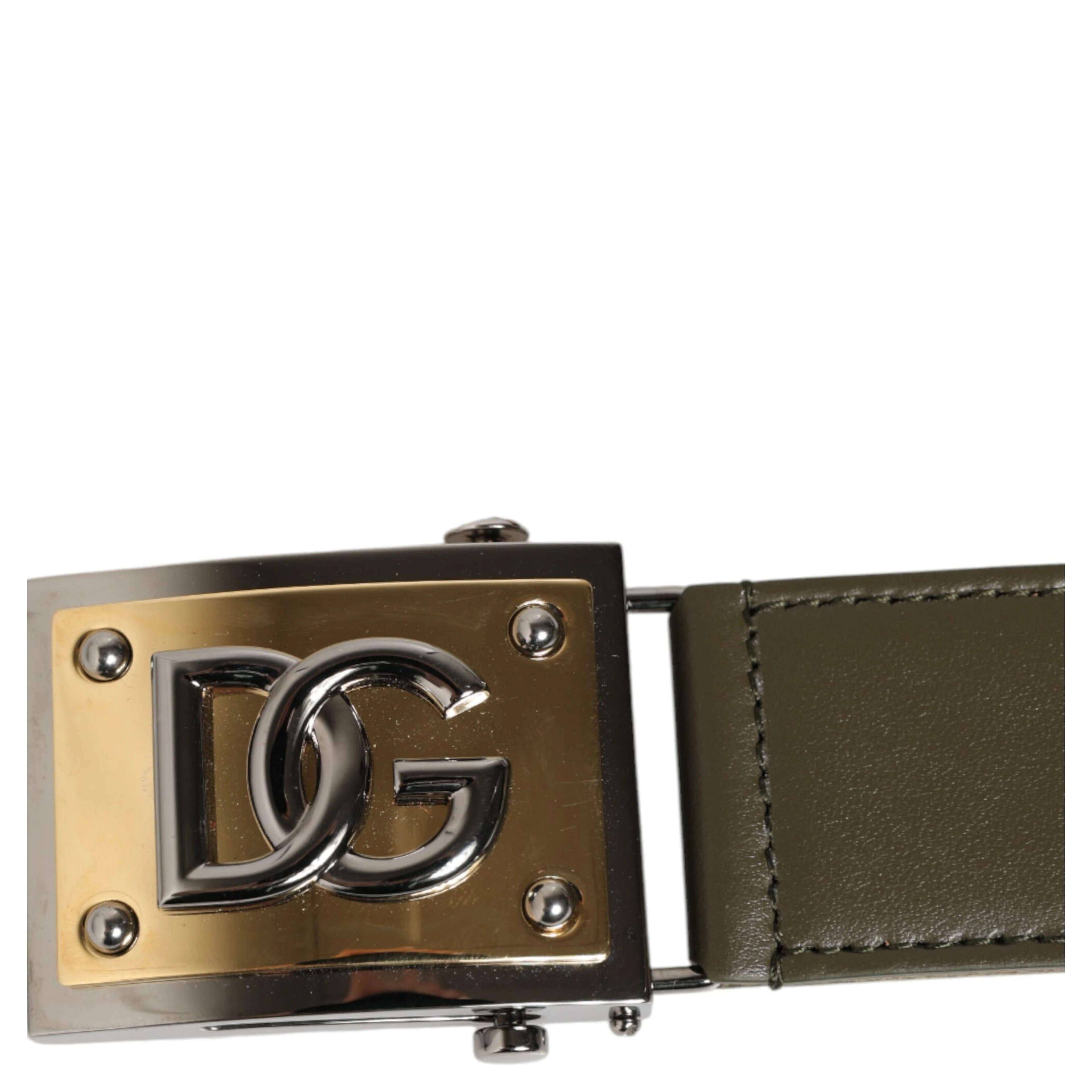 Military Green Nylon Logo Metal Buckle Belt