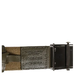 Military Green Nylon Logo Metal Buckle Belt