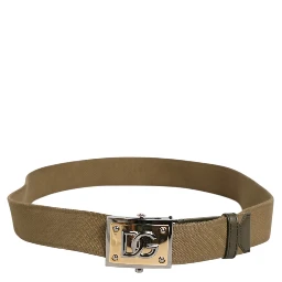 Military Green Nylon Logo Metal Buckle Belt