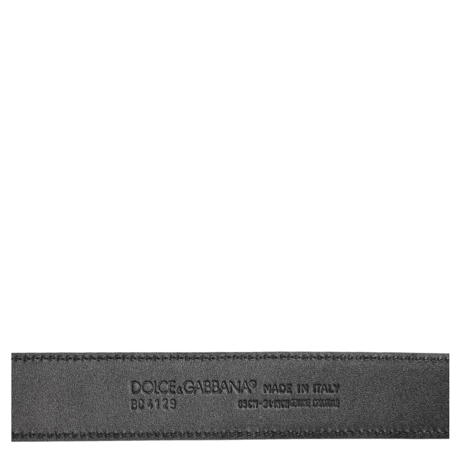 Black Exotic Leather Metal Logo Buckle Belt