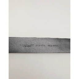 Black Calf Leather Studded Silver Buckle Belt