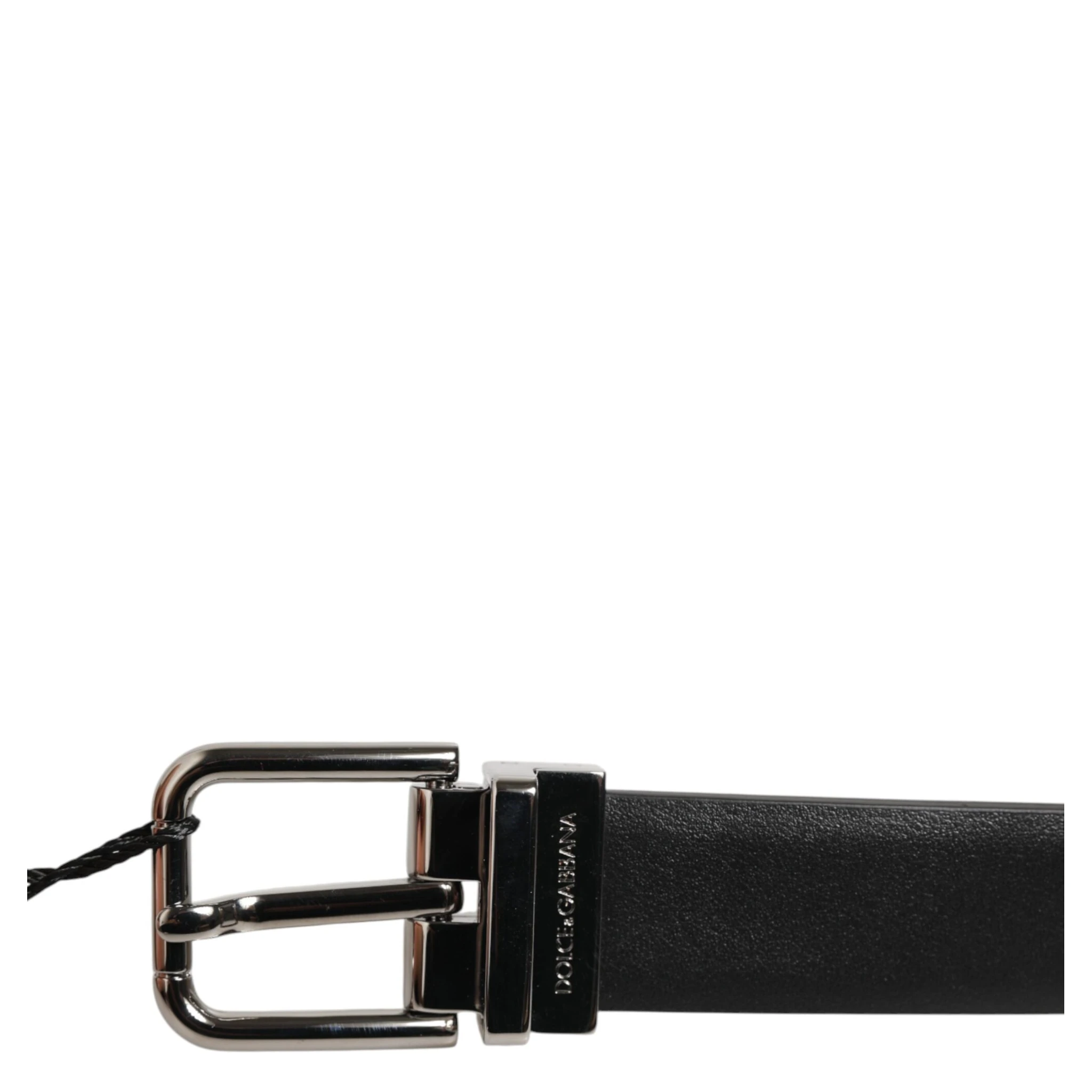 Black Leather Studded Silver-Tone Buckle Belt