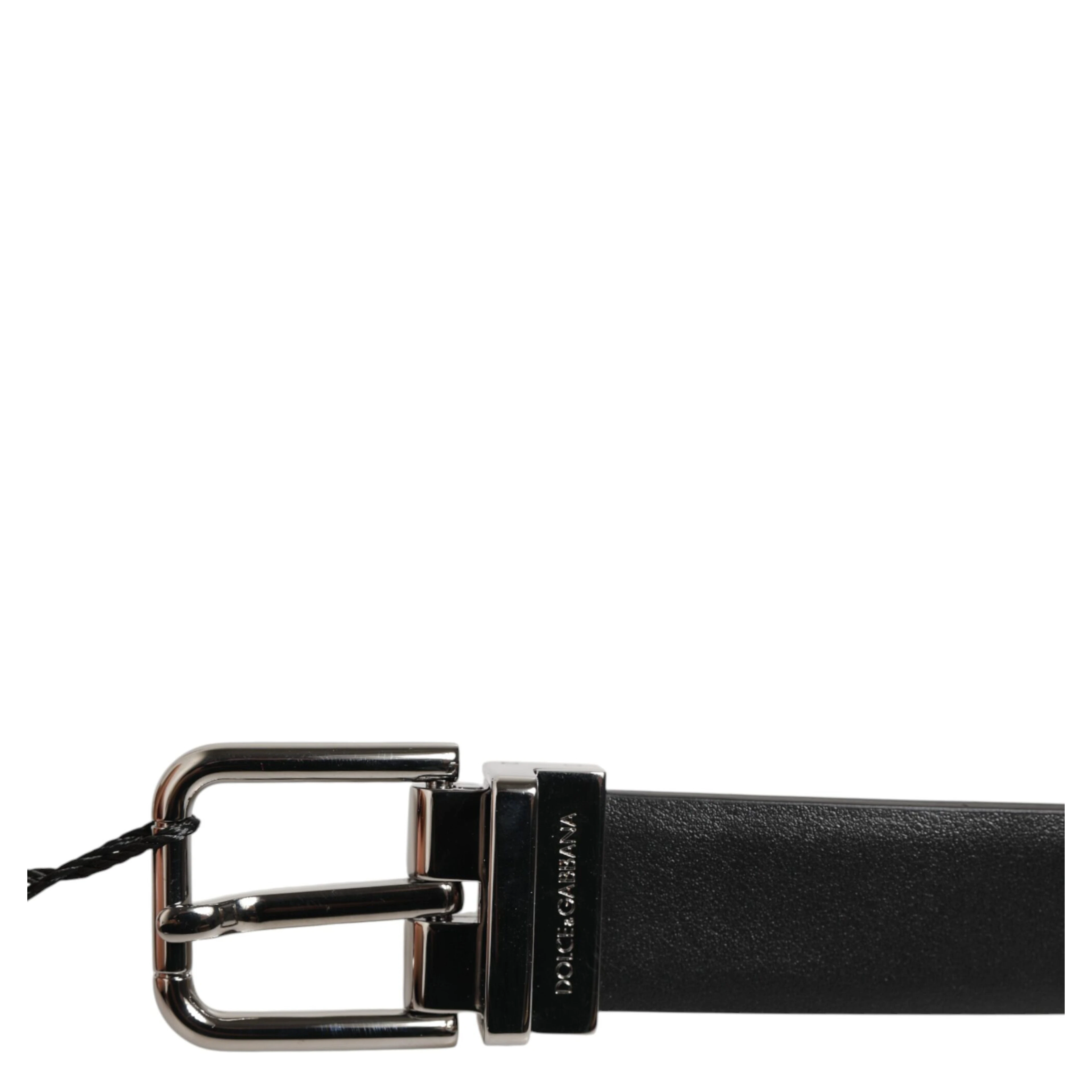 Black Leather Studded Silver-Tone Buckle Belt