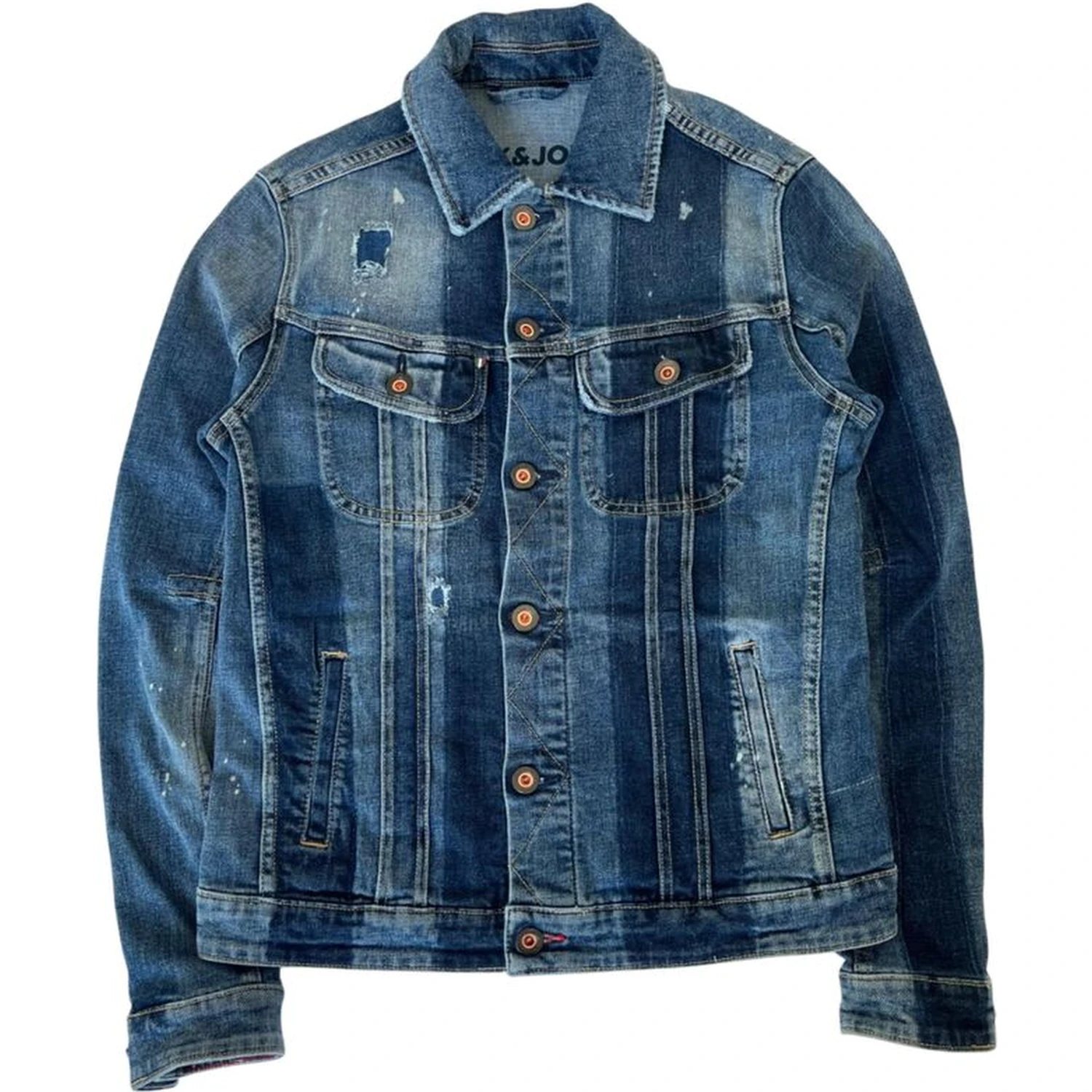 Blue Cotton Men Jacket