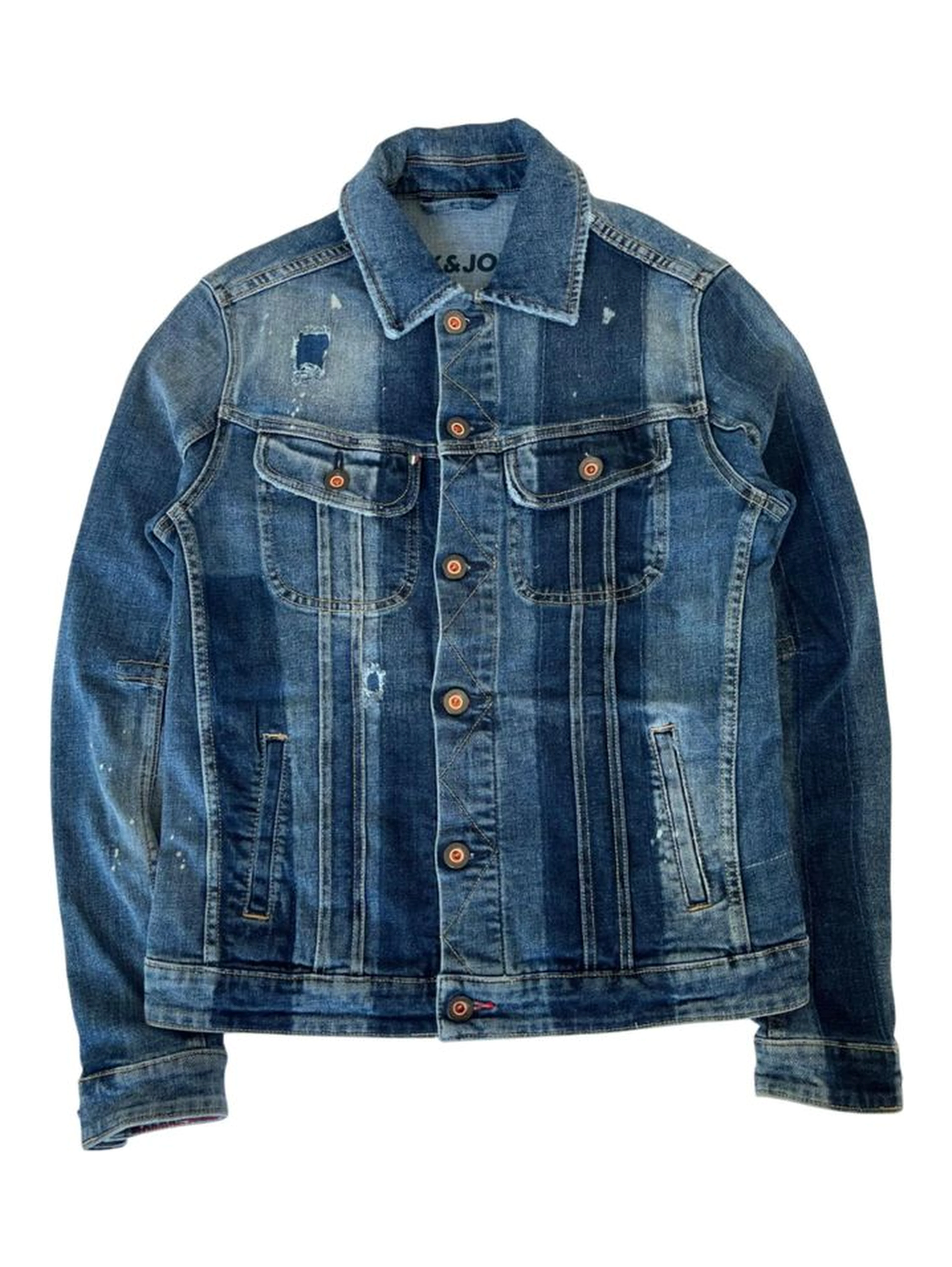 Blue Cotton Men Jacket