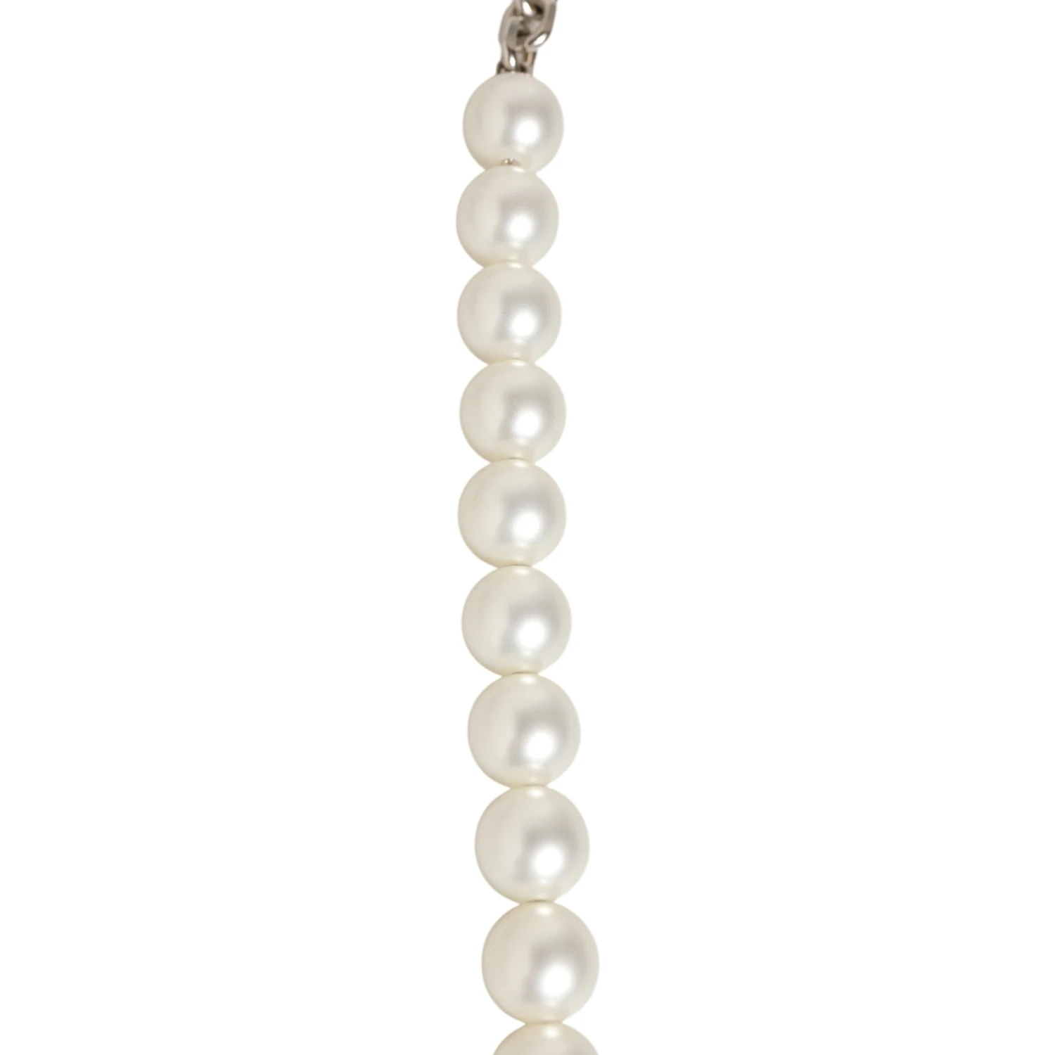 Black Leather Pearl Chain Bag Accessory Shoulder Strap