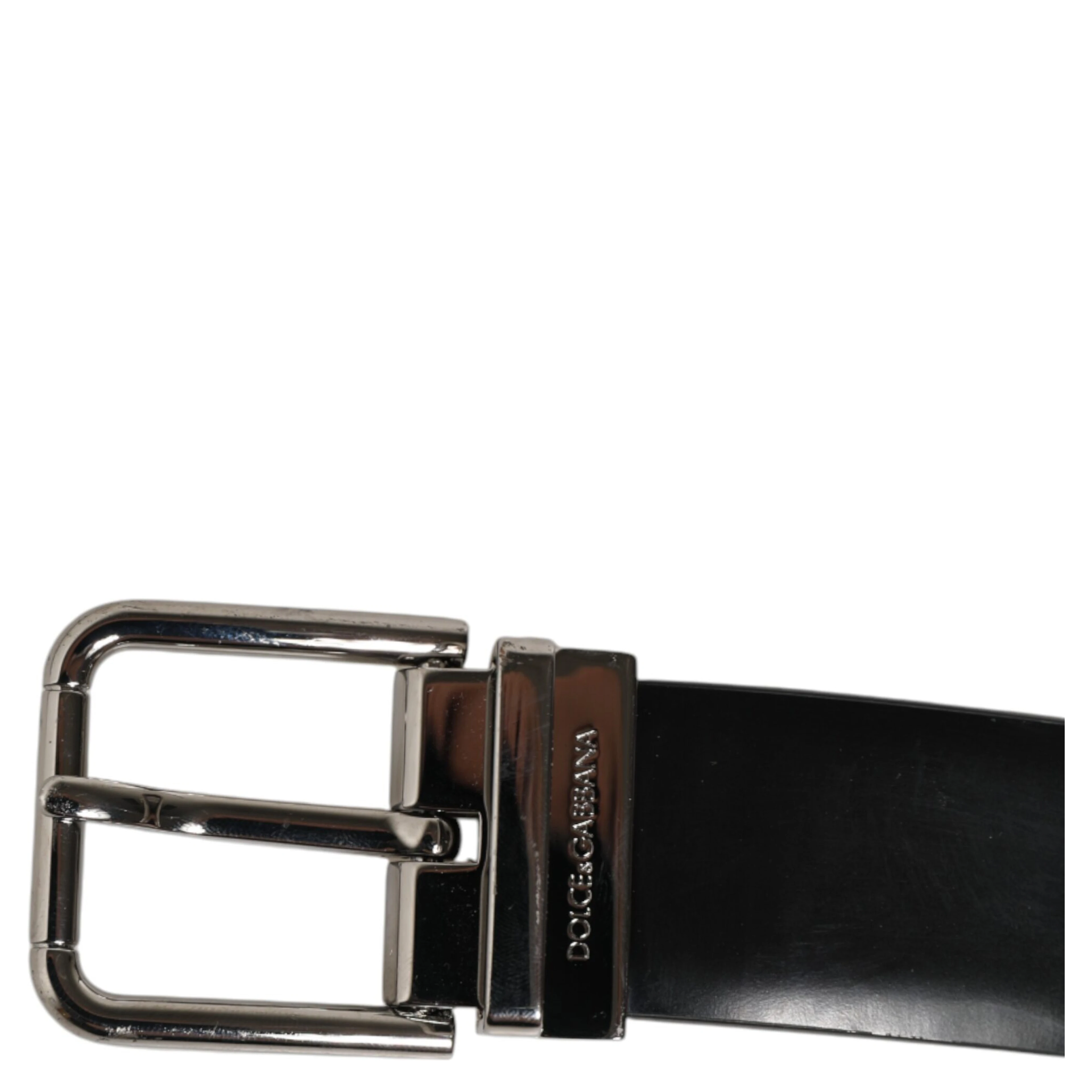 Black Leather Classic Metal Buckle Men Belt