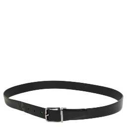 Black Leather Classic Metal Buckle Men Belt