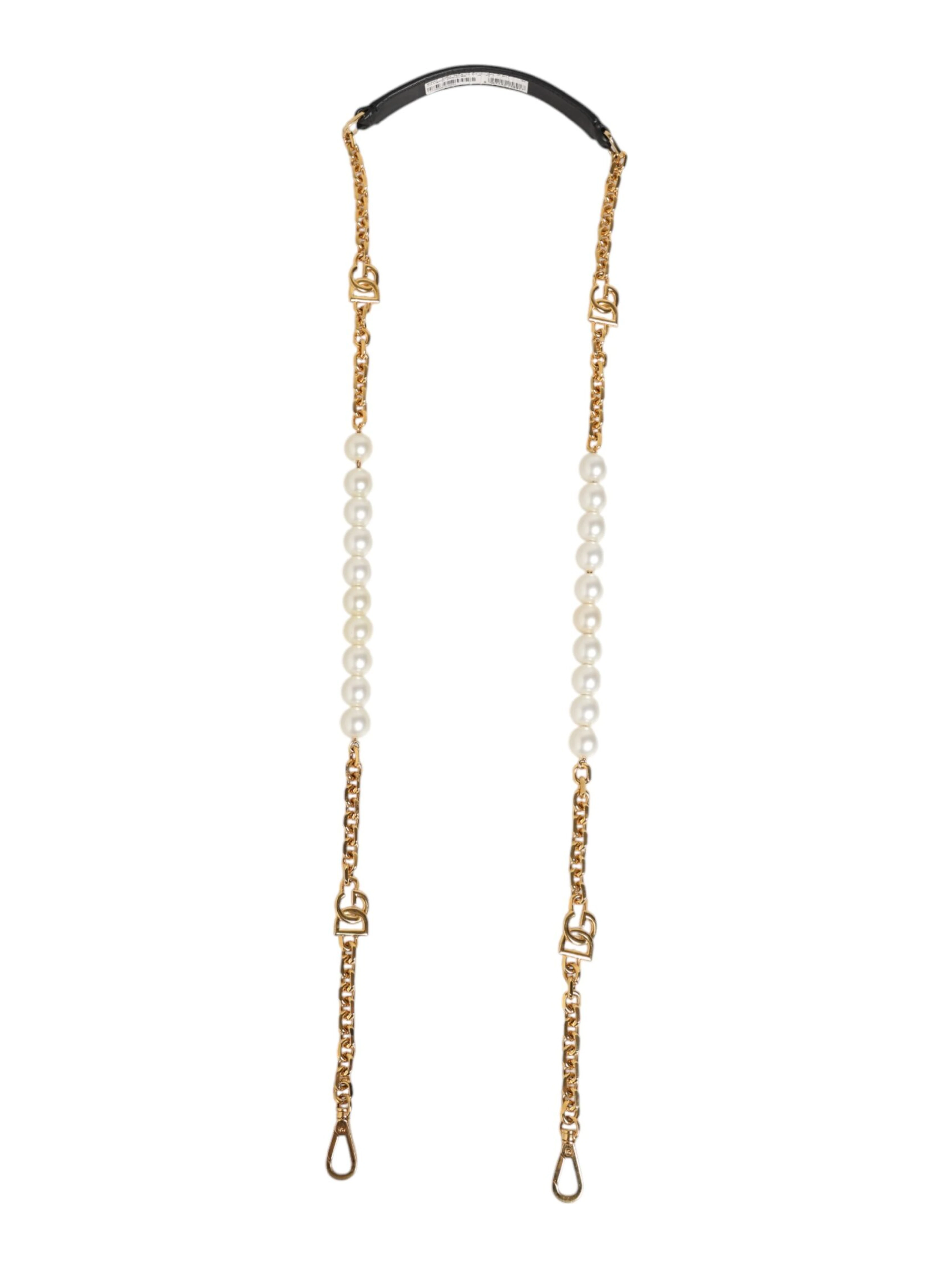 Black Leather Gold Chain Bag Accessory Shoulder Strap
