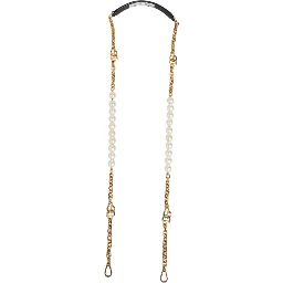 Black Leather Gold Chain Bag Accessory Shoulder Strap