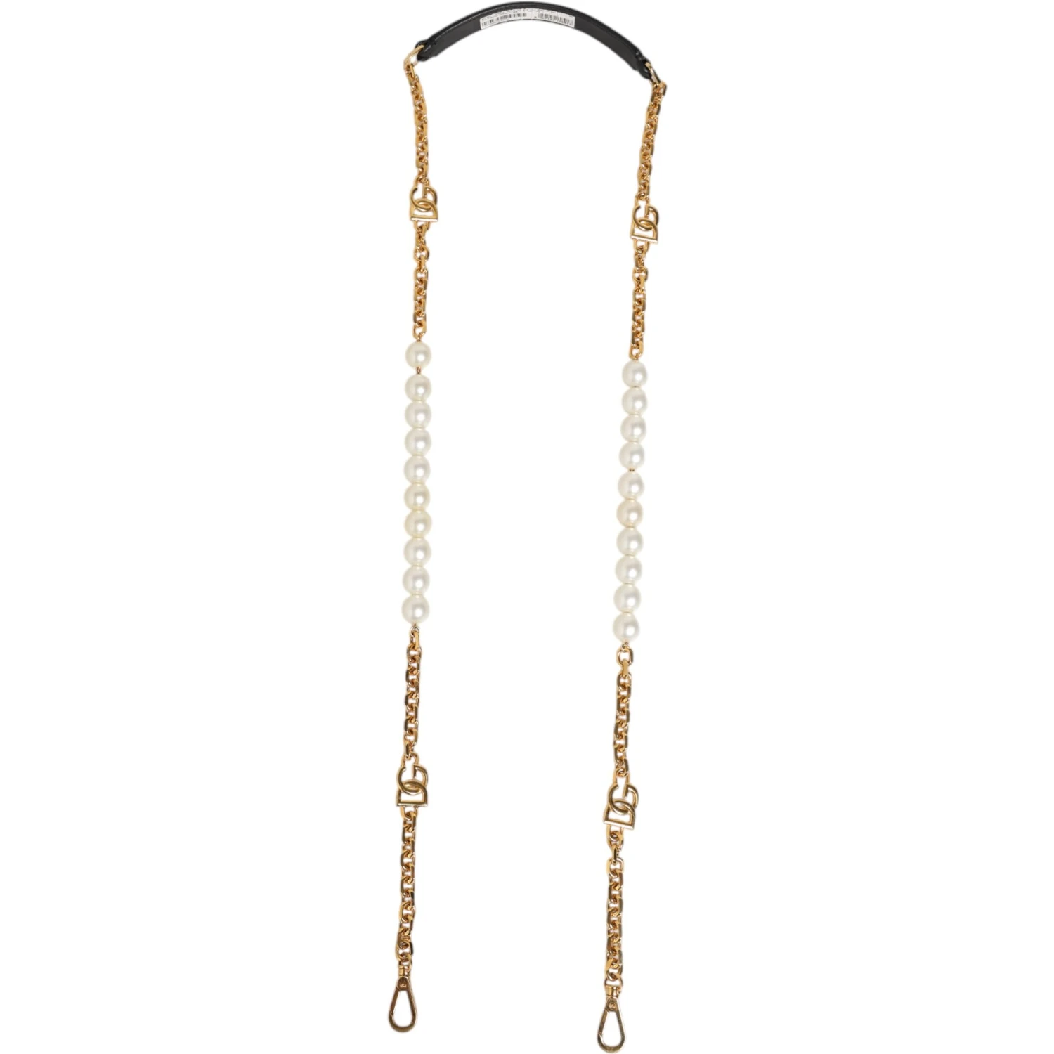 Black Leather Gold Chain Bag Accessory Shoulder Strap