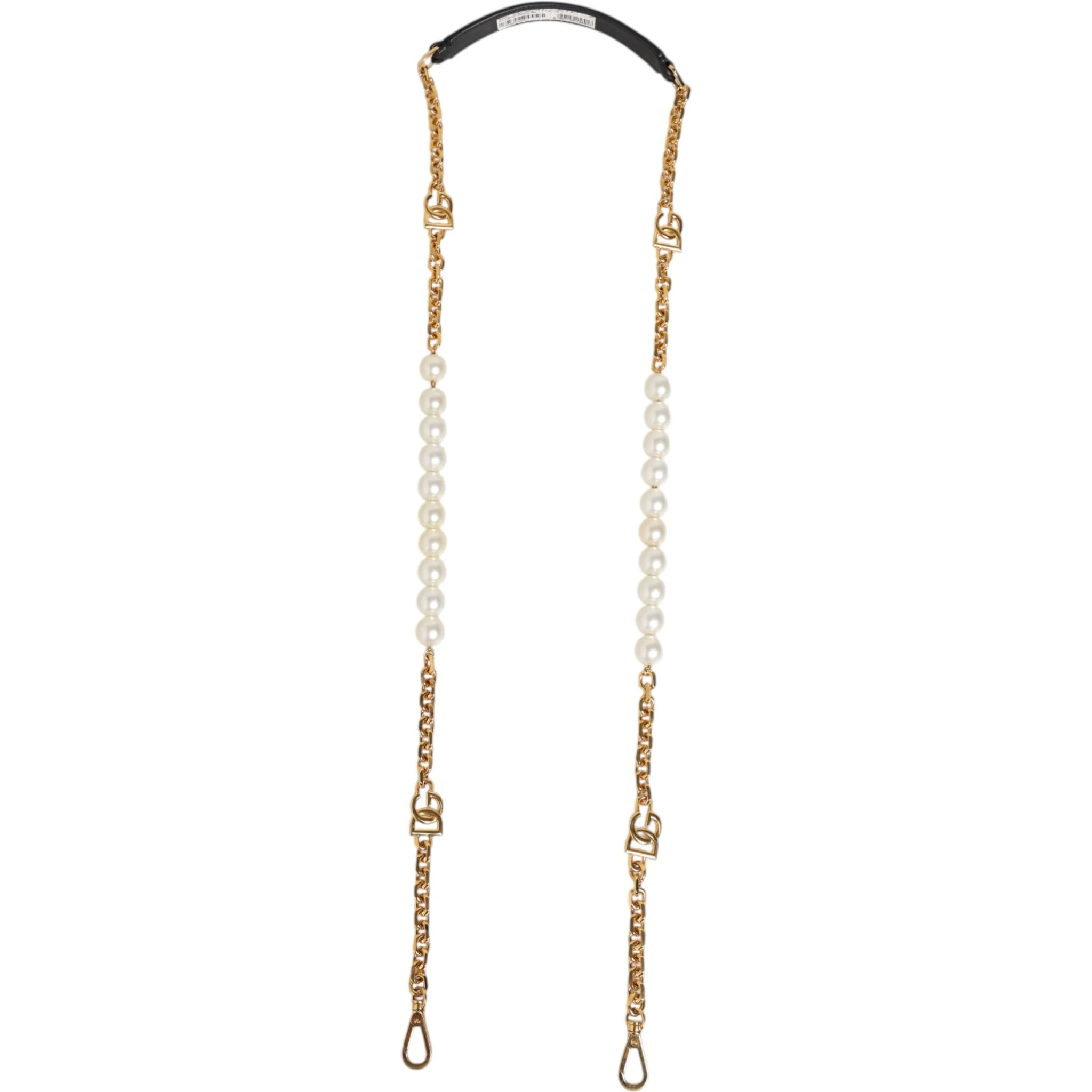 Black Leather Gold Chain Bag Accessory Shoulder Strap