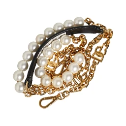 Black Leather Gold Chain Bag Accessory Shoulder Strap