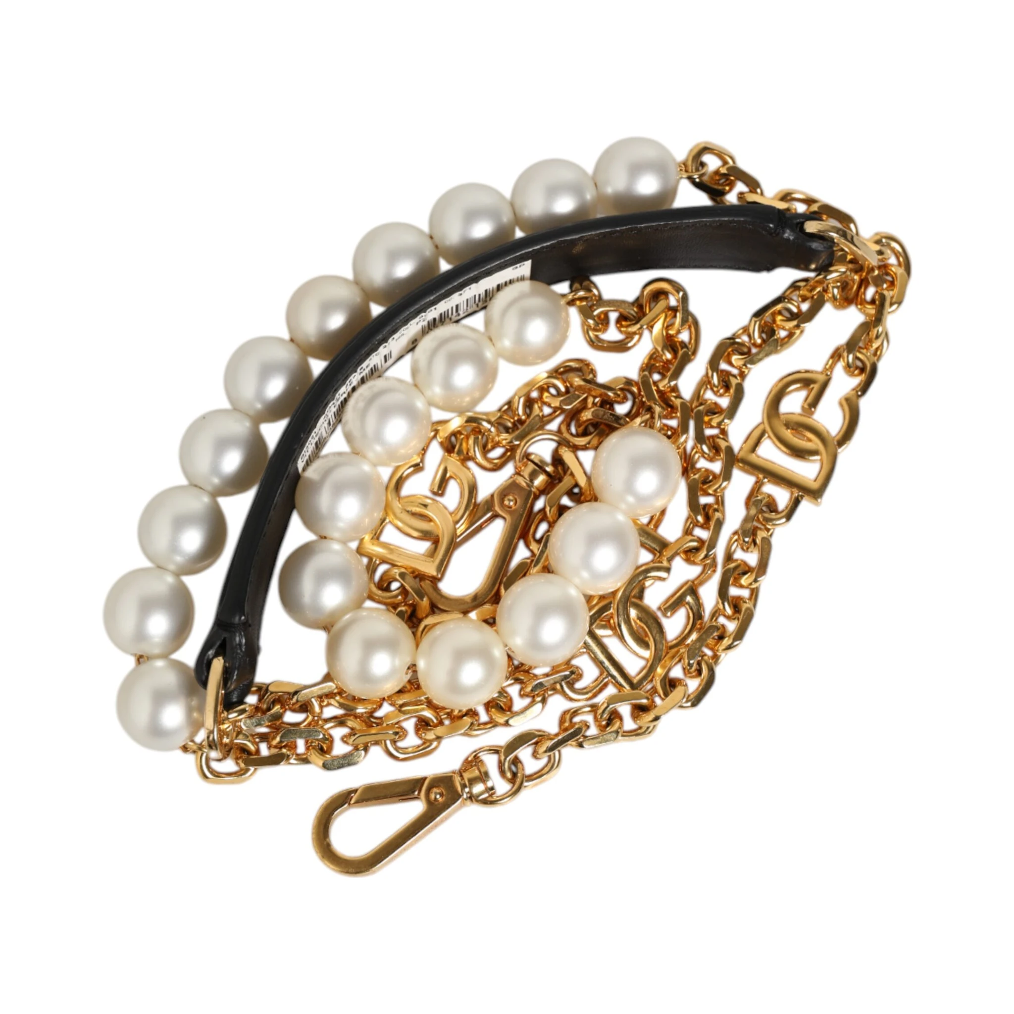 Black Leather Gold Chain Bag Accessory Shoulder Strap