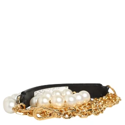 Black Leather Gold Chain Bag Accessory Shoulder Strap