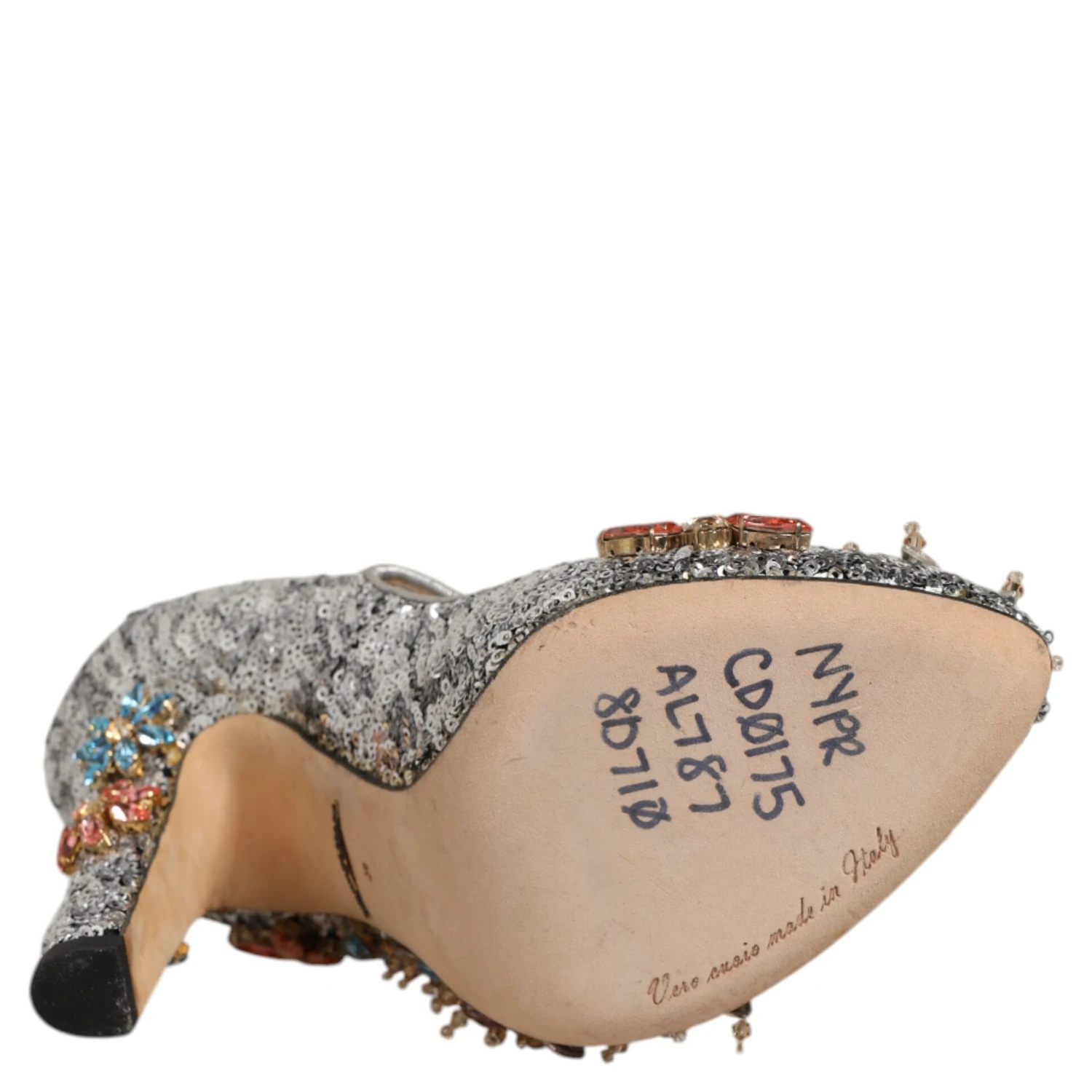 Silver Sequin Crystal Mary Janes Pumps Shoes