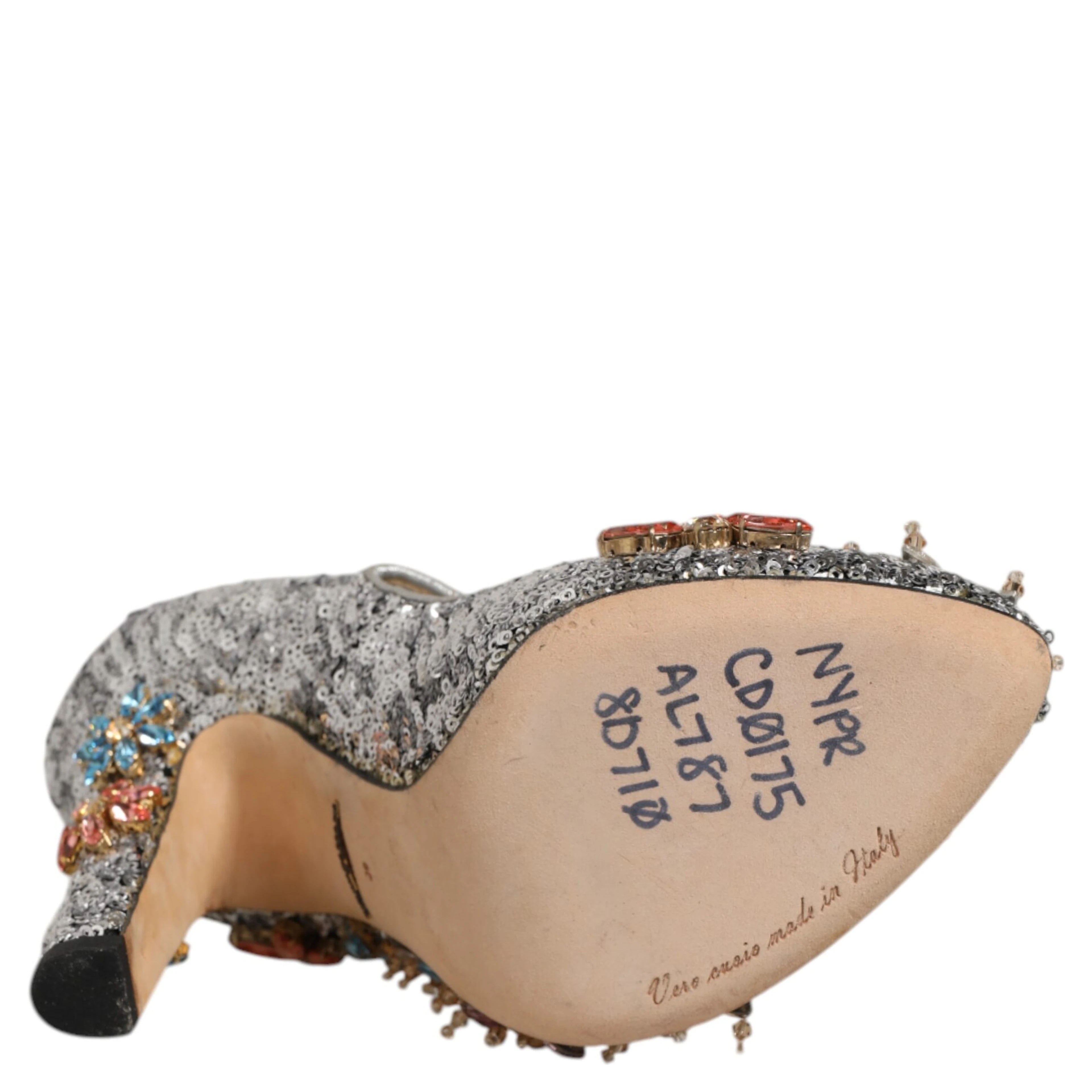 Silver Sequin Crystal Mary Janes Pumps Shoes