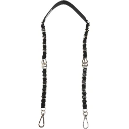Black Leather Silver Chain Bag Accessory Shoulder Strap