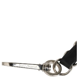 Black Leather Silver Chain Bag Accessory Shoulder Strap