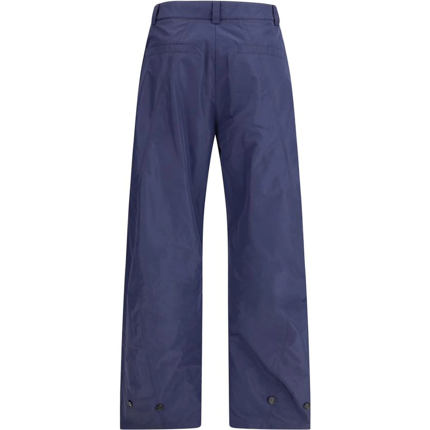 Blue Polyester Casual Pants