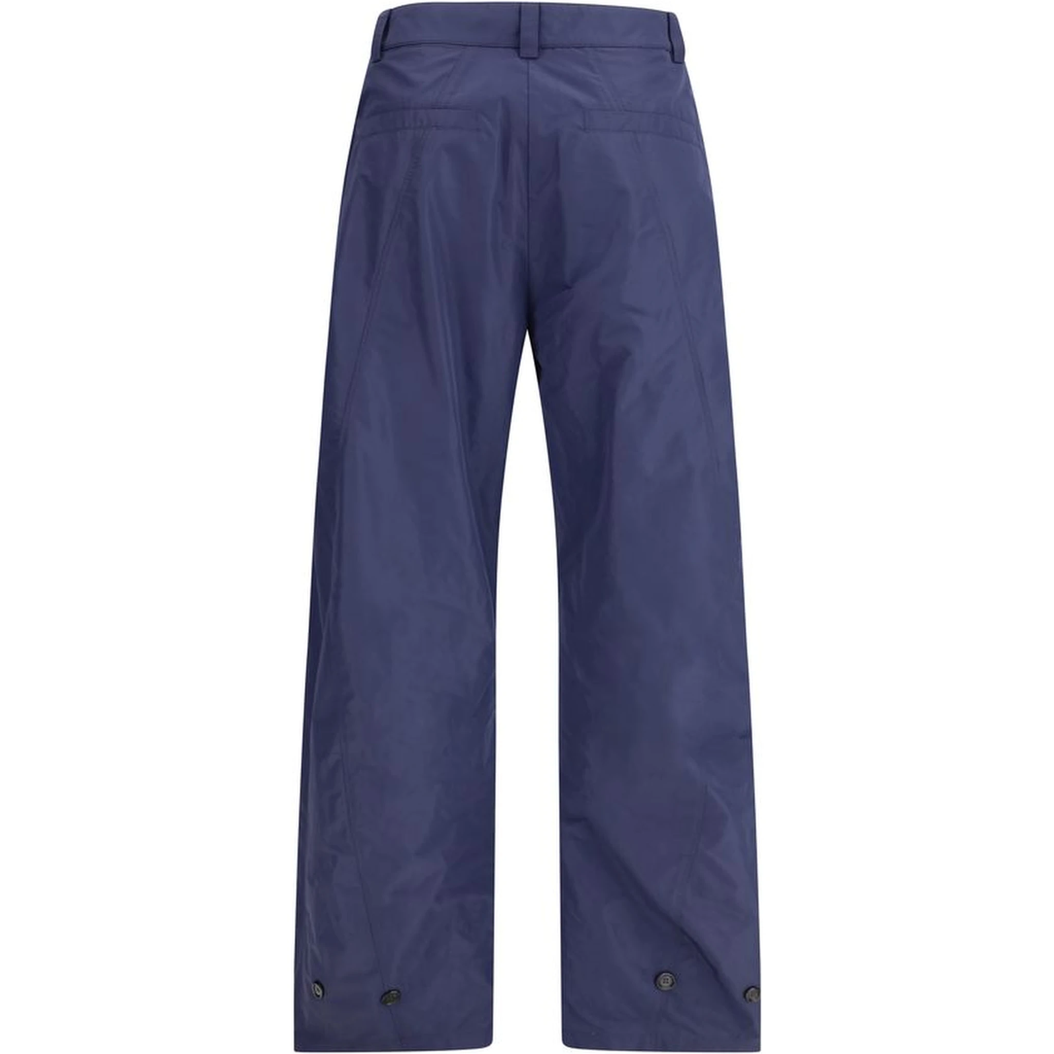 Blue Polyester Casual Pants