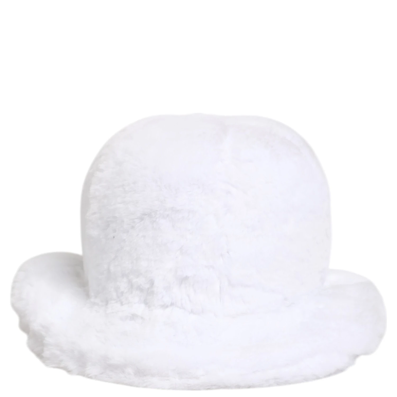 White Modacrylic Fur Bucket Men Capello Hat