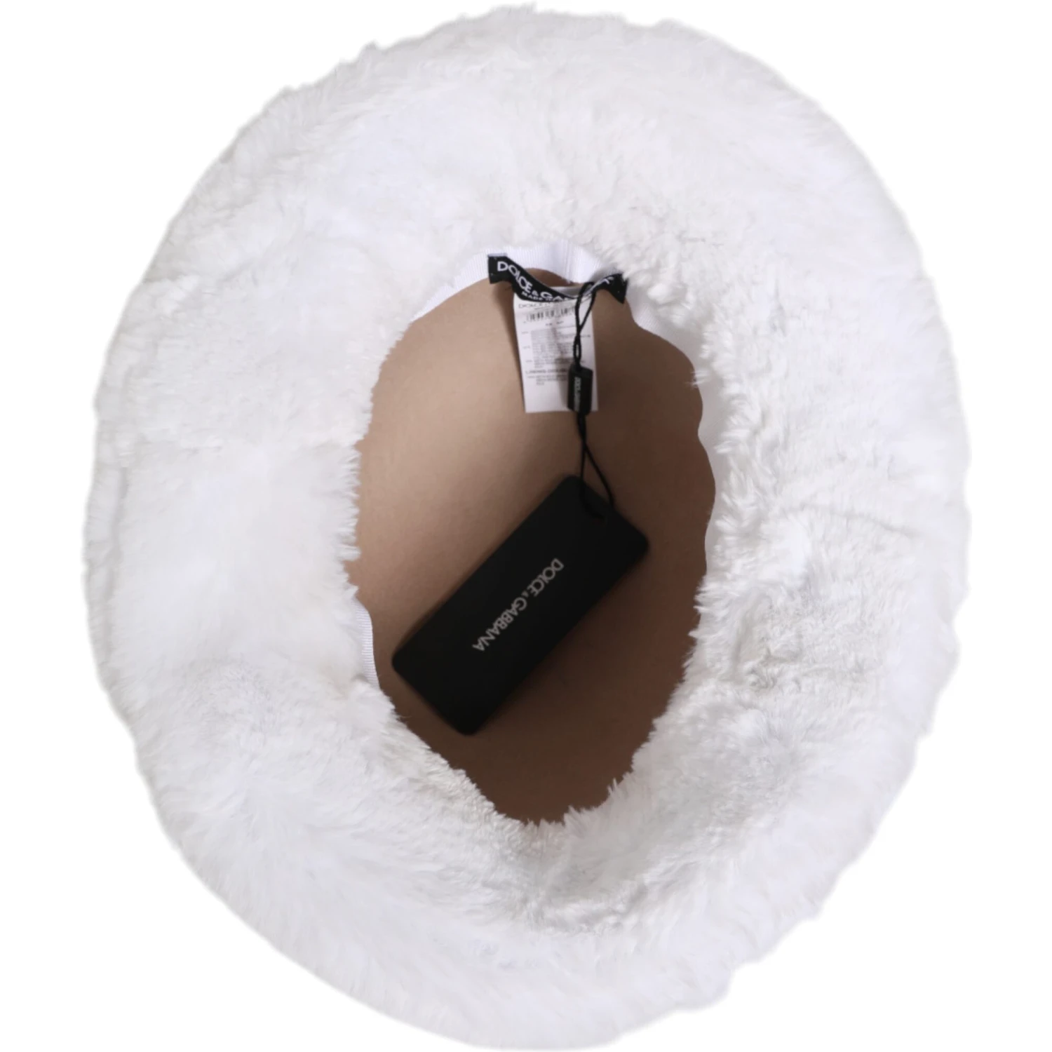 White Modacrylic Fur Bucket Men Capello Hat