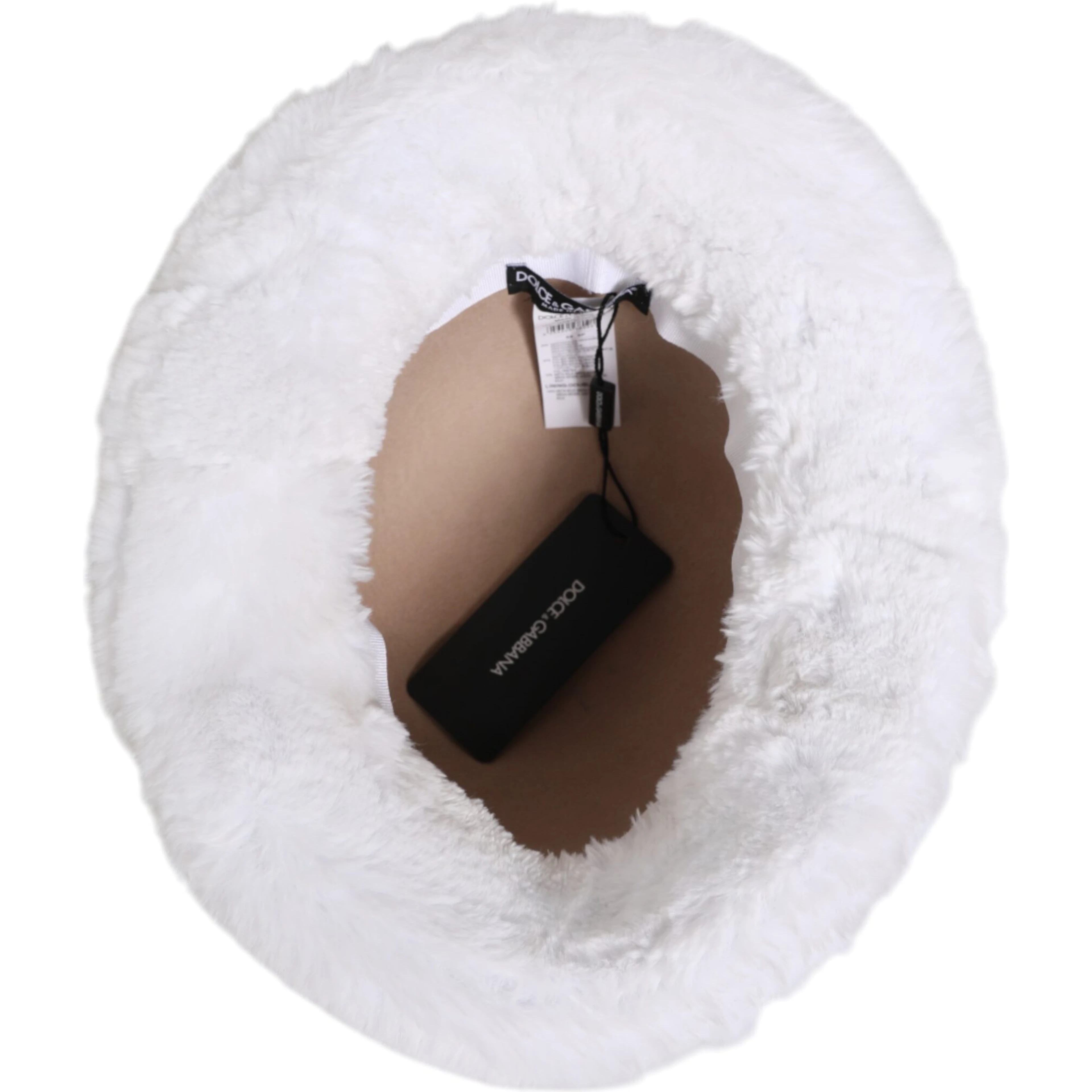 White Modacrylic Fur Bucket Men Capello Hat