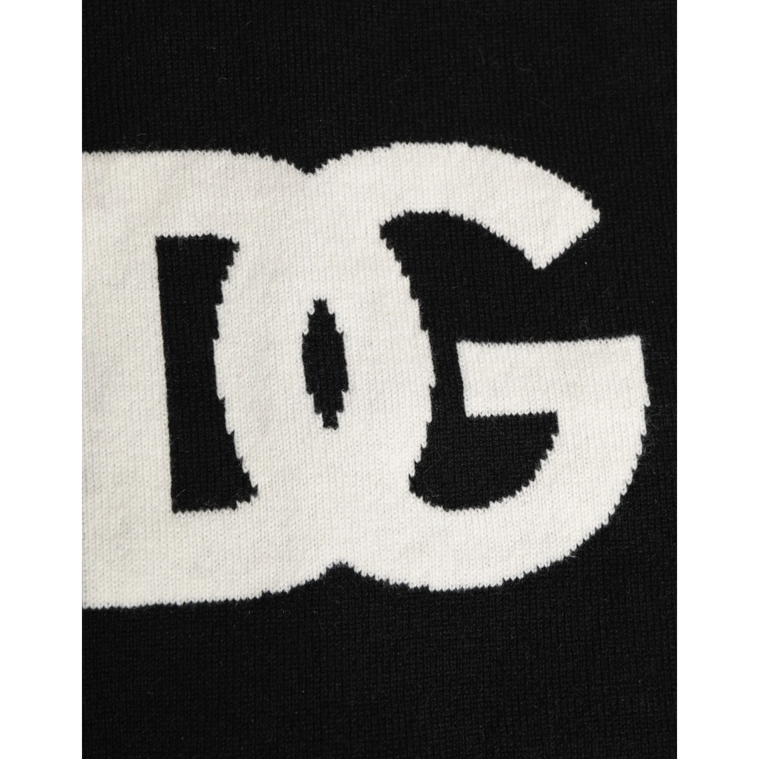 Black D&G Logo Cashmere Knitted Men One Size Scarf