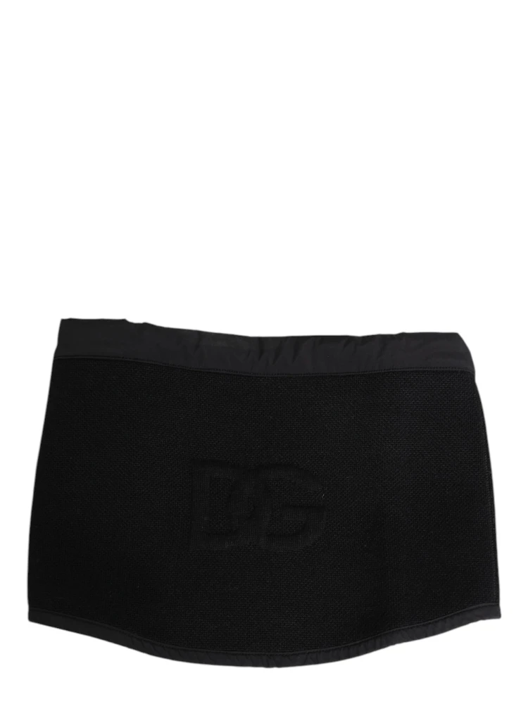 Black Lace Stole Knitted DG Logo Men One Size  Scarf