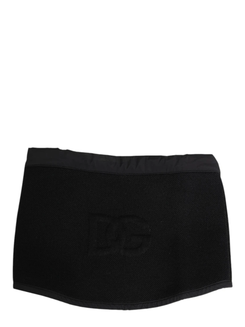 Black Lace Stole Knitted DG Logo Men One Size  Scarf