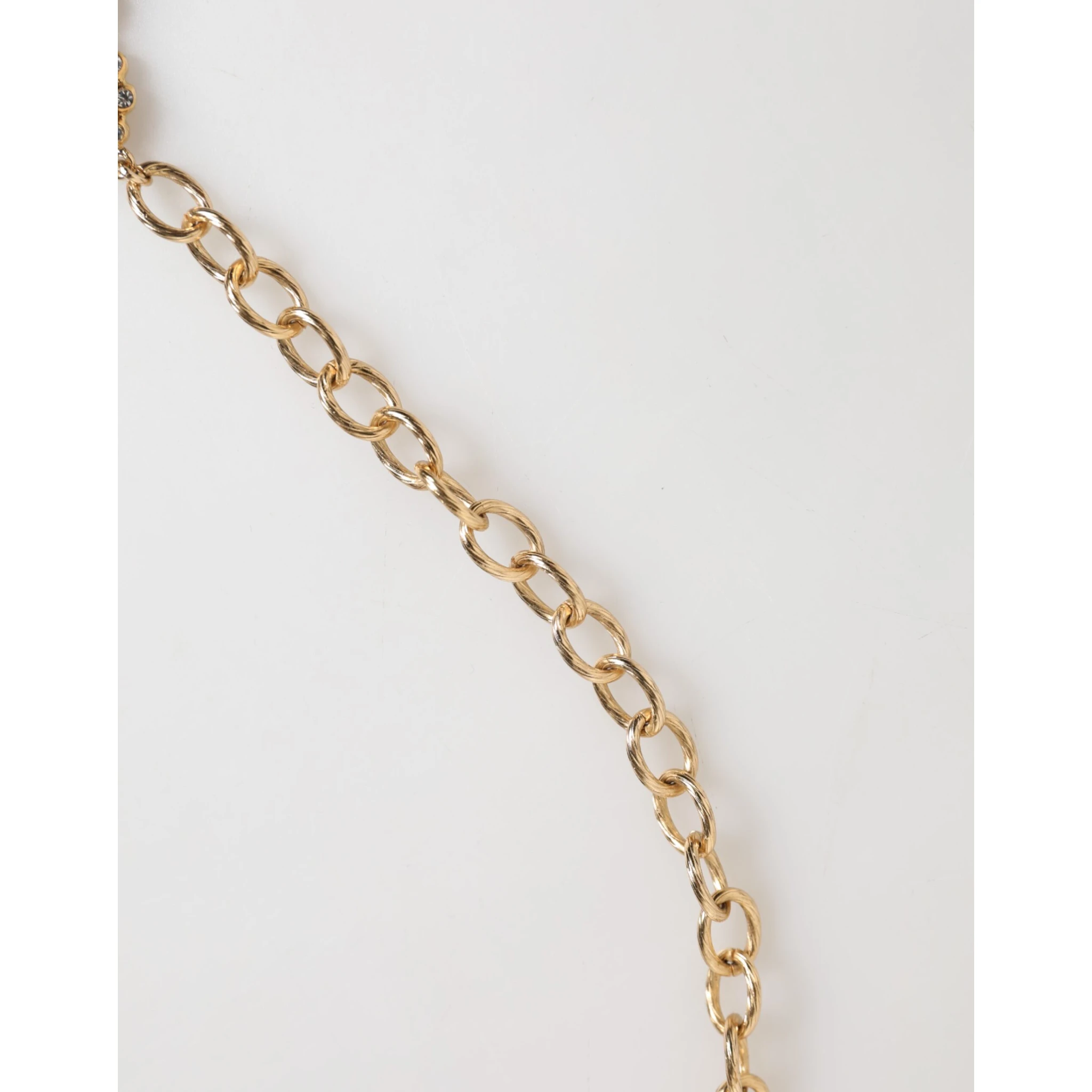 Gold Crystal Clock Pendant Statement Jewelry Necklace