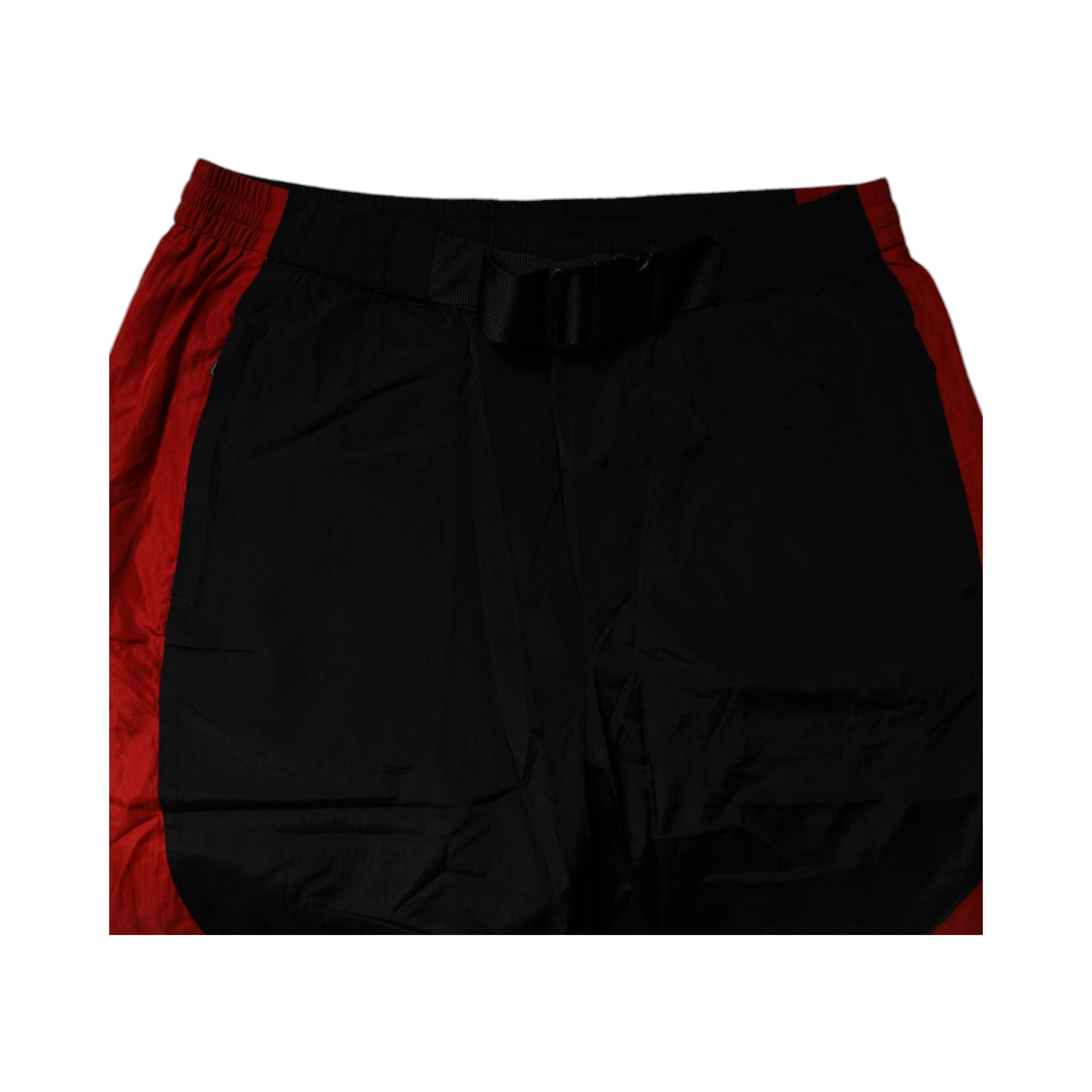 Black Red Leopard Print Nylon Jogger Pants