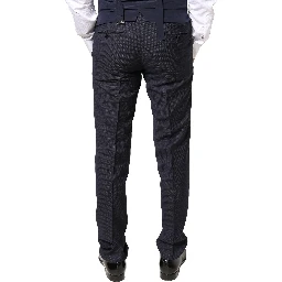 Gray Wool Formal Dress Men Trousers Pants
