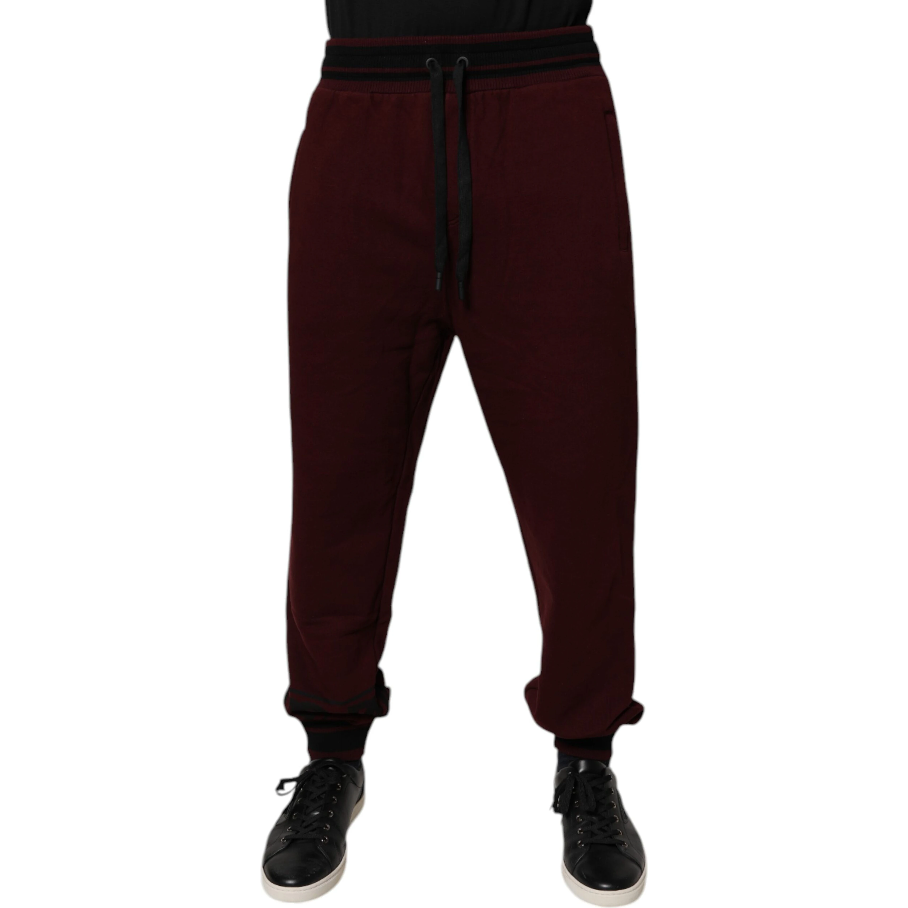 Maroon Cotton Men Jogger Sweatpants Pants
